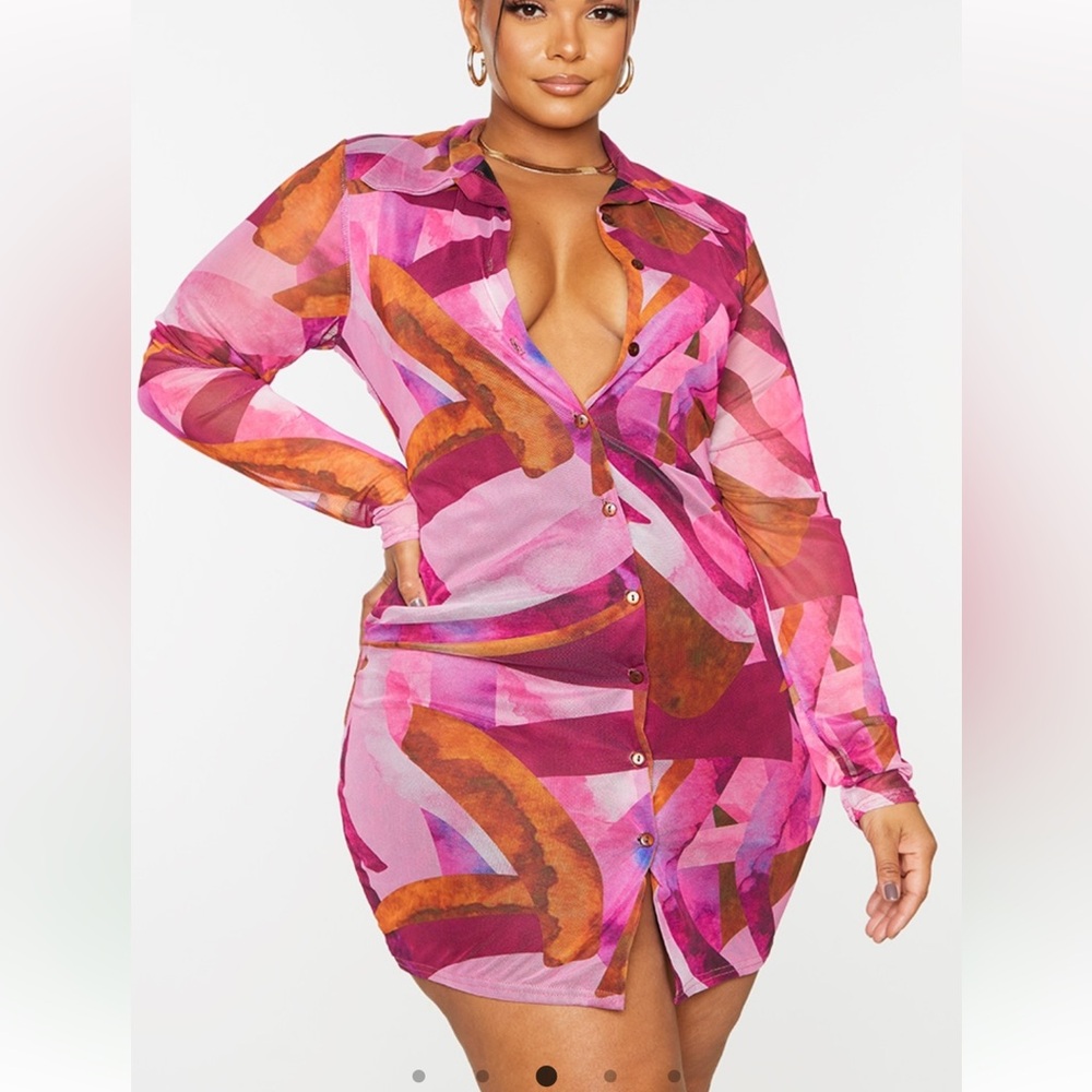 Pink and Brown Pretty Little Thing dress US 22